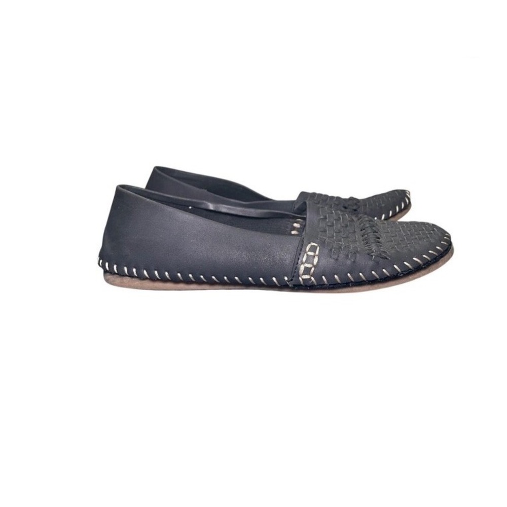 Kelly & Katie Lana Flats Women 7.5M Black Good Woven Whipstitch Slip On Shoes